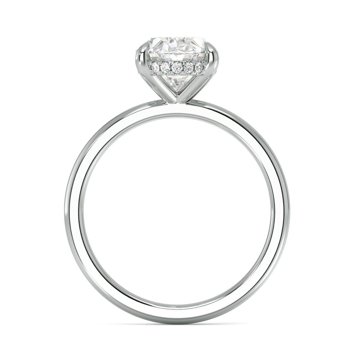2.08ct Lab Grown Oval-Cut Diamond with Hidden Halo Engagement Ring