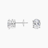 Certified 14 Karat White Gold Lab Grown Oval Shape Diamond Stud Earrings ( starting at 1/2 carat )