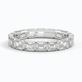 Emerald East West Bezel Eternity Lab Diamond Ring