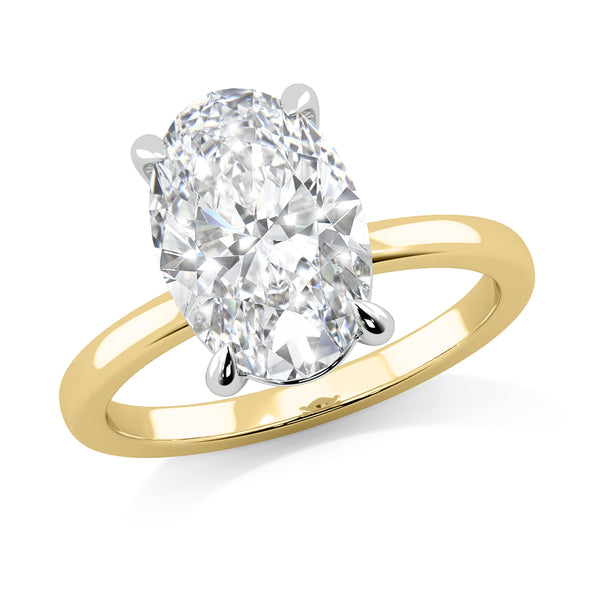 3.05ct Lab Grown Oval-Cut Diamond Engagement Ring