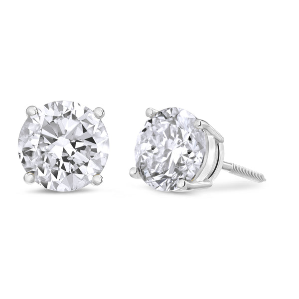 Lab Grown Round Diamond Stud Earrings