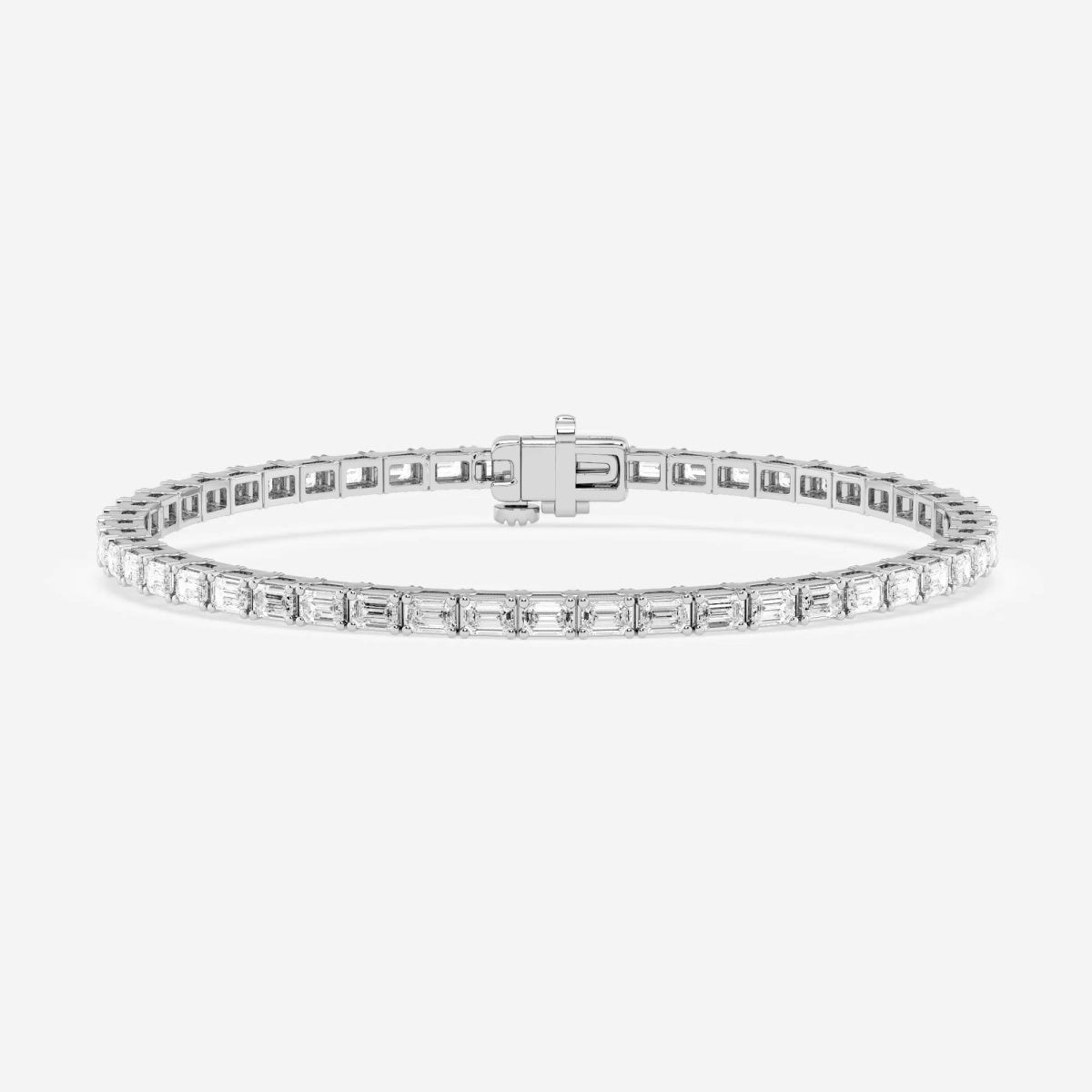 East West Emerald Diamond Tennis Bracelet