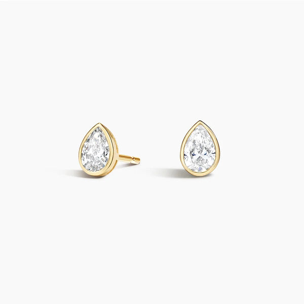 Lab Grown Pear Shape Diamond Stud Earrings