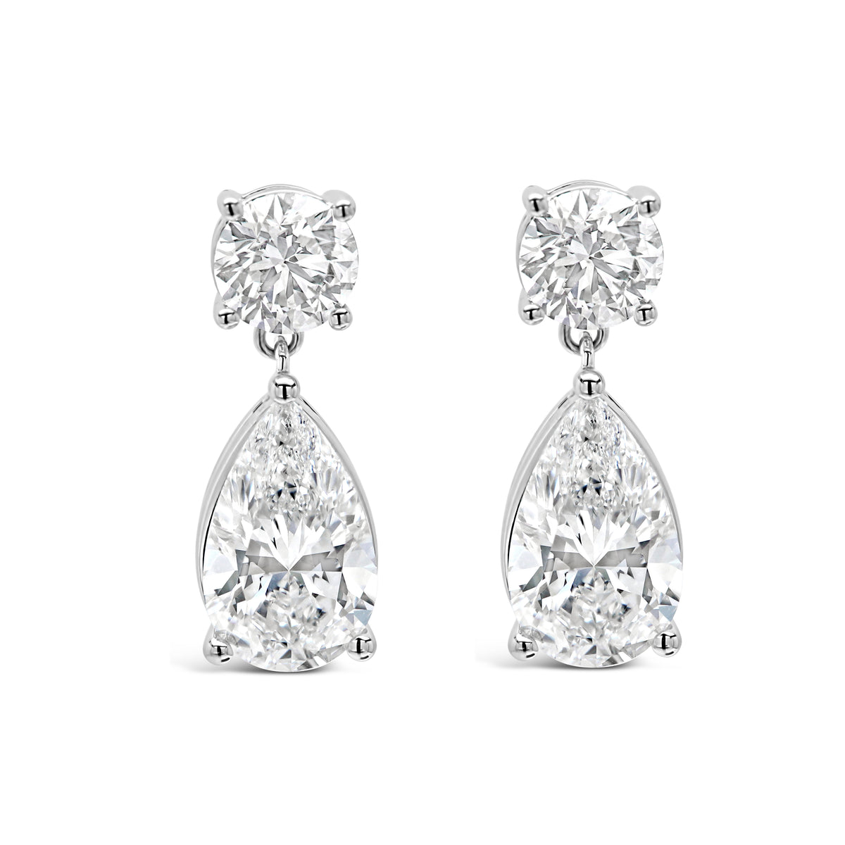 Round and Pear Shape Dangling Earrings