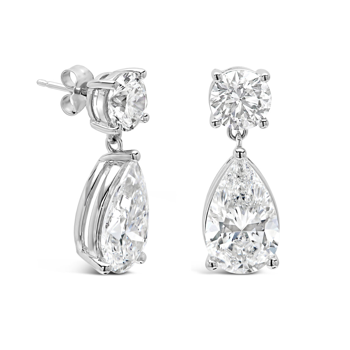Round and Pear Shape Dangling Earrings