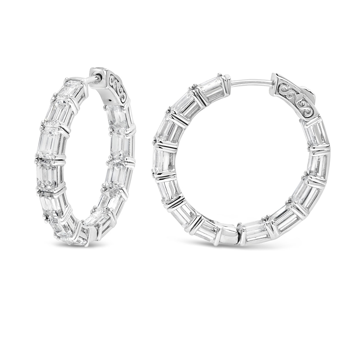 Emerald Hoop Earrings