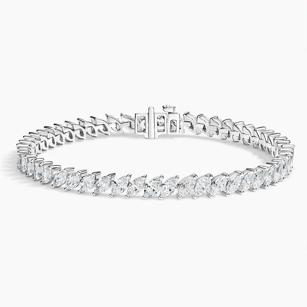 Diagonal Marquise Diamond Tennis Bracelet