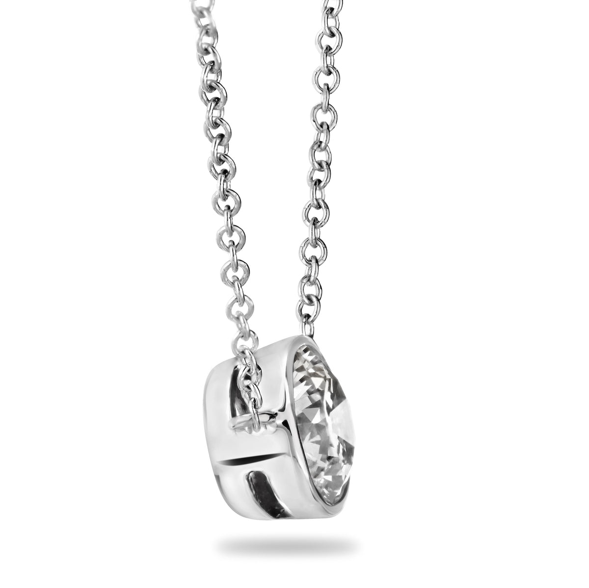 Lab Grown Diamond Bezel Pendant Necklace