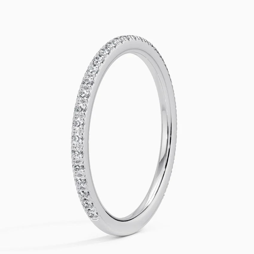 Round Pave Natural Diamond Eternity Band (3/4 way around)