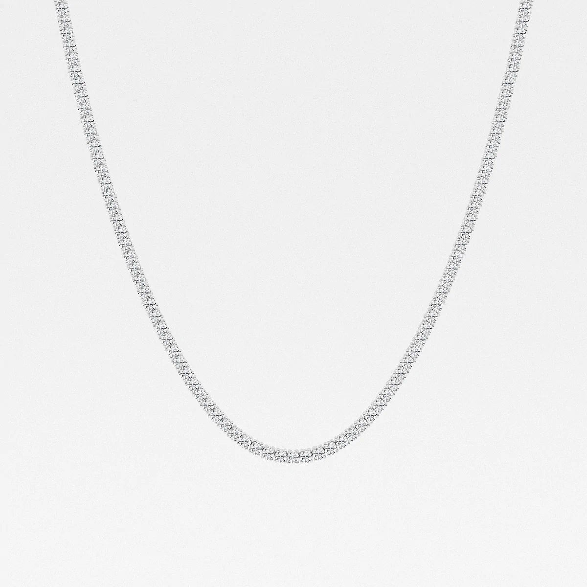 Lab Grown Round Diamond Tennis Necklace