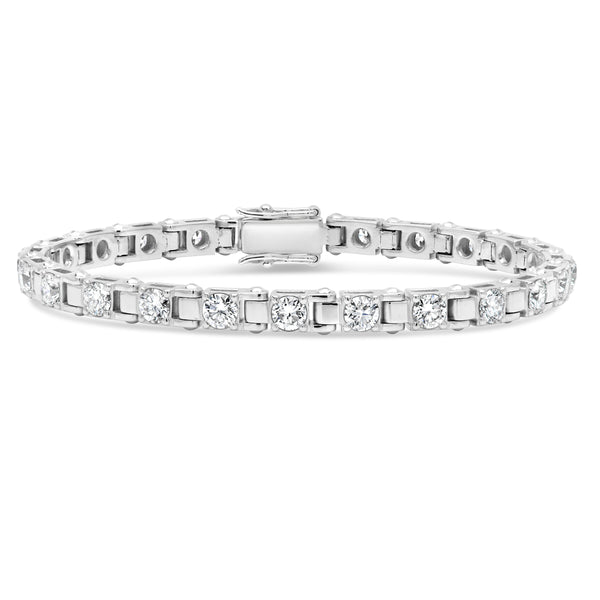 Diamond Station Tennis Bracelet (Made in Italy)