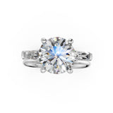 3.50ct IGI CERTIFIED Lab Grown Round-Cut Diamond with Tapered Baguettes Engagement Ring