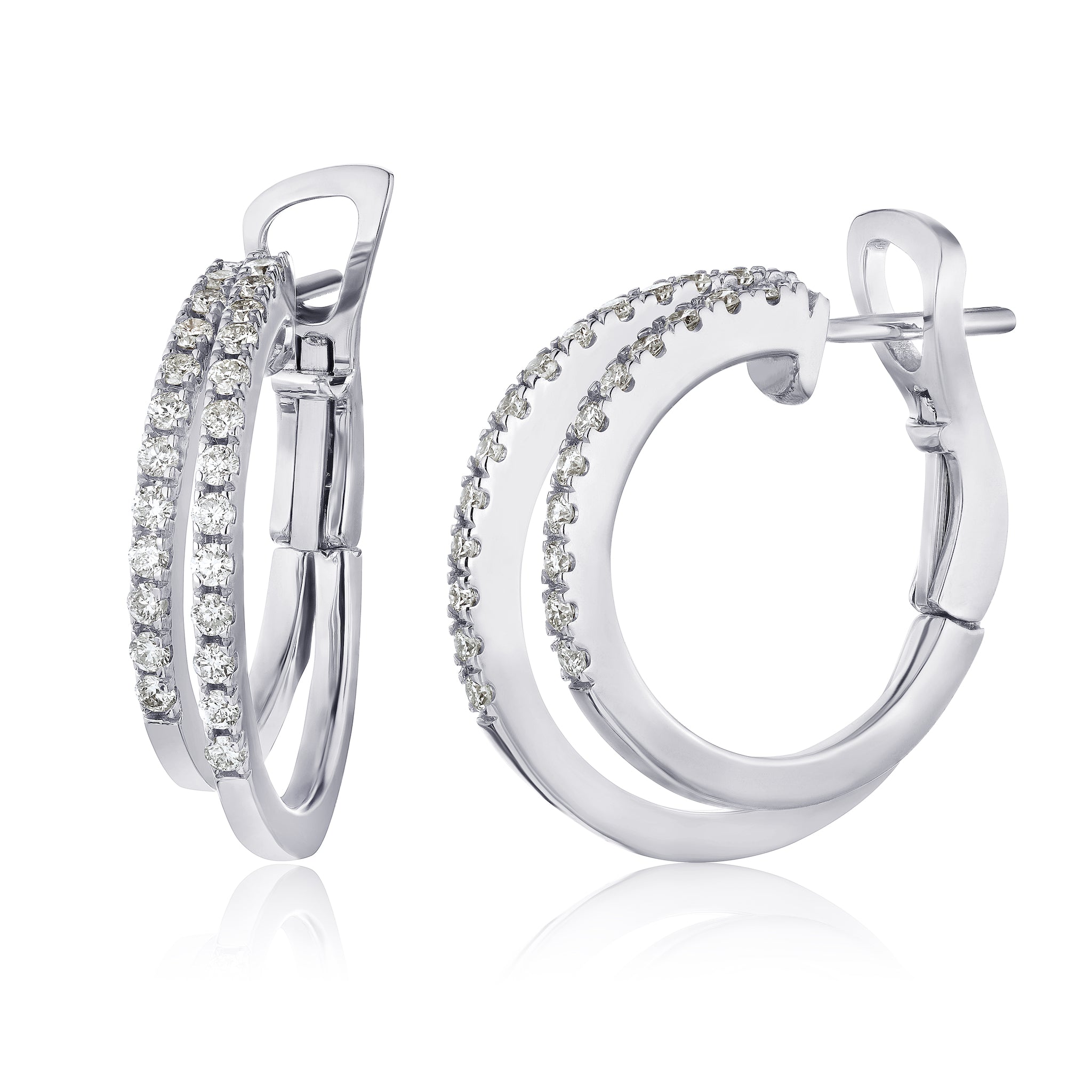 Omega Diamond Hoop Earrings - The Diamond Channel