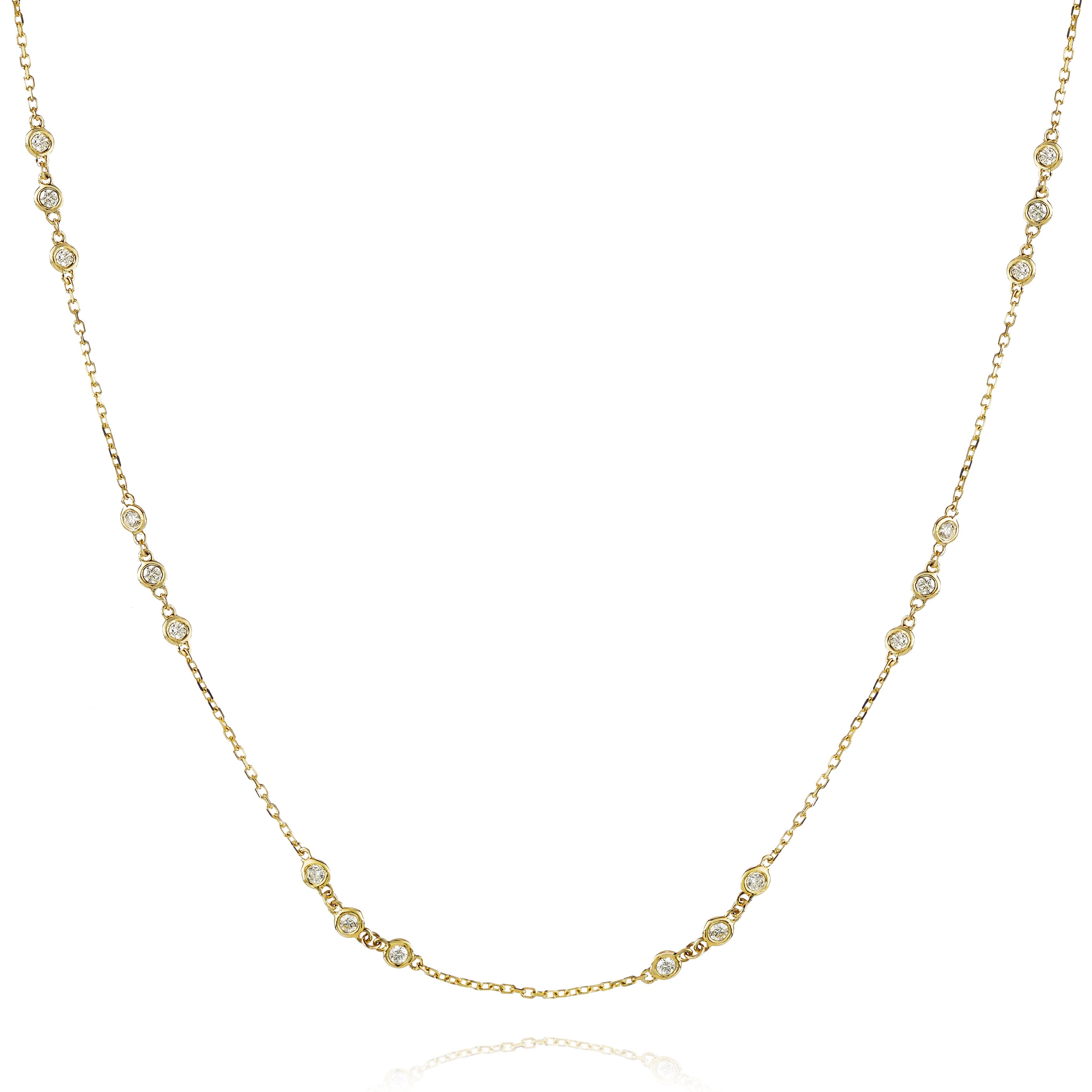 Diamond By The Yard Three-Station Diamond Necklace - The Diamond Channel