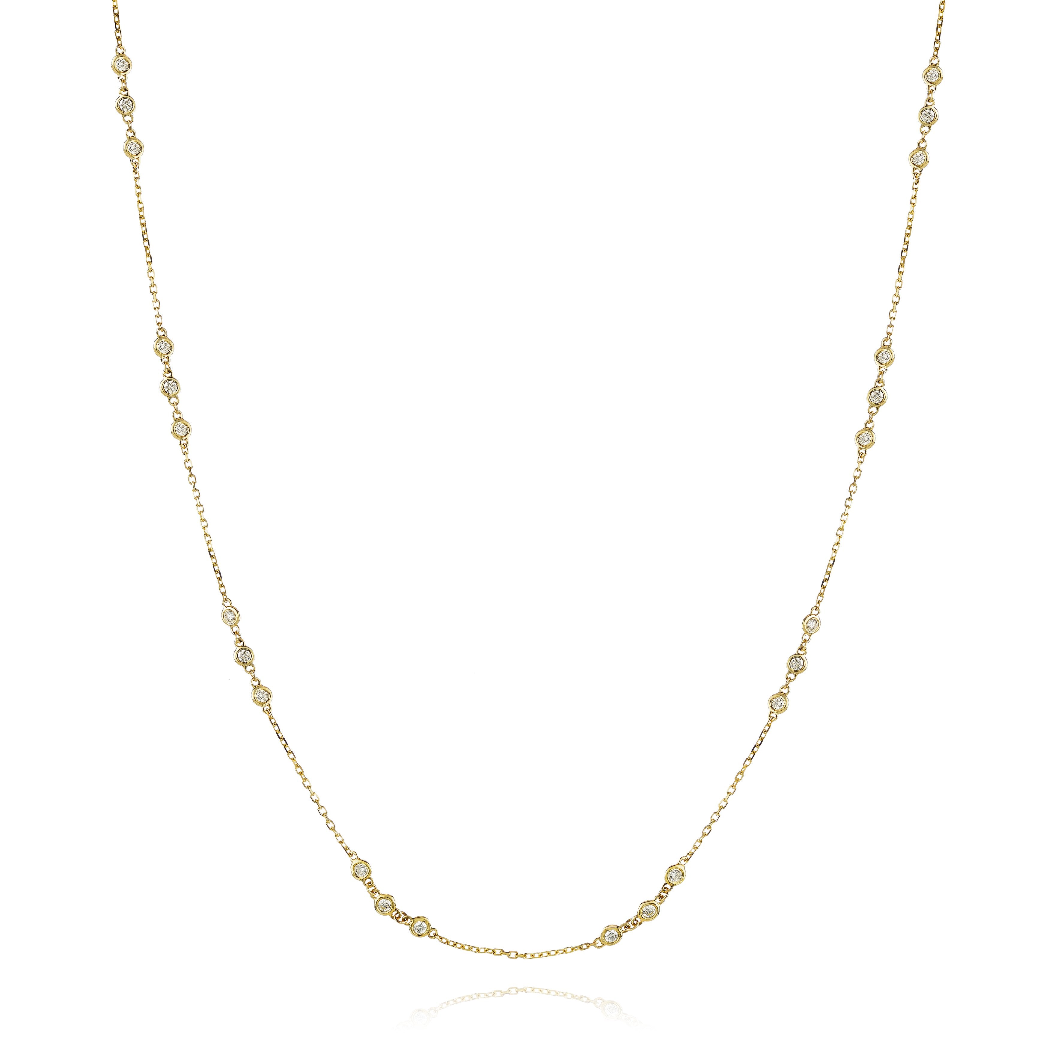 Diamond By The Yard Three-Station Diamond Necklace - The Diamond Channel