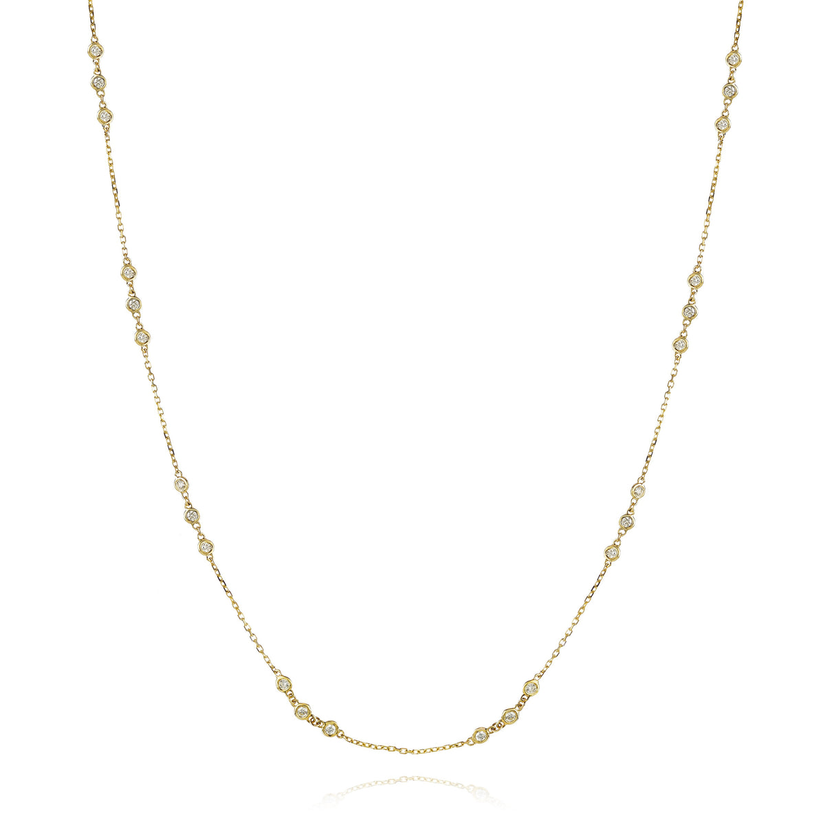 Diamond By The Yard Three-Station Diamond Necklace - The Diamond Channel