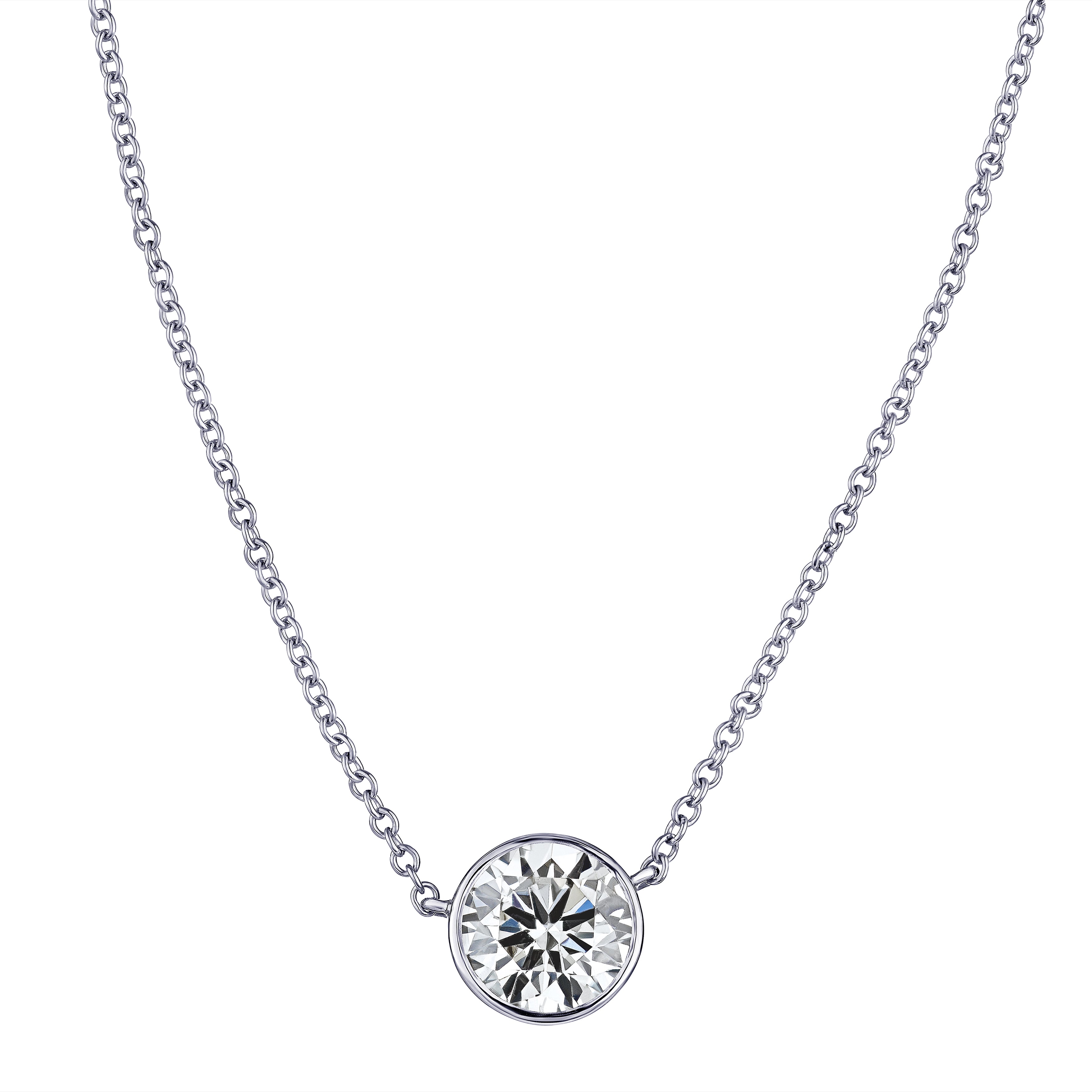 Diamond Bezel-Set Necklace - The Diamond Channel