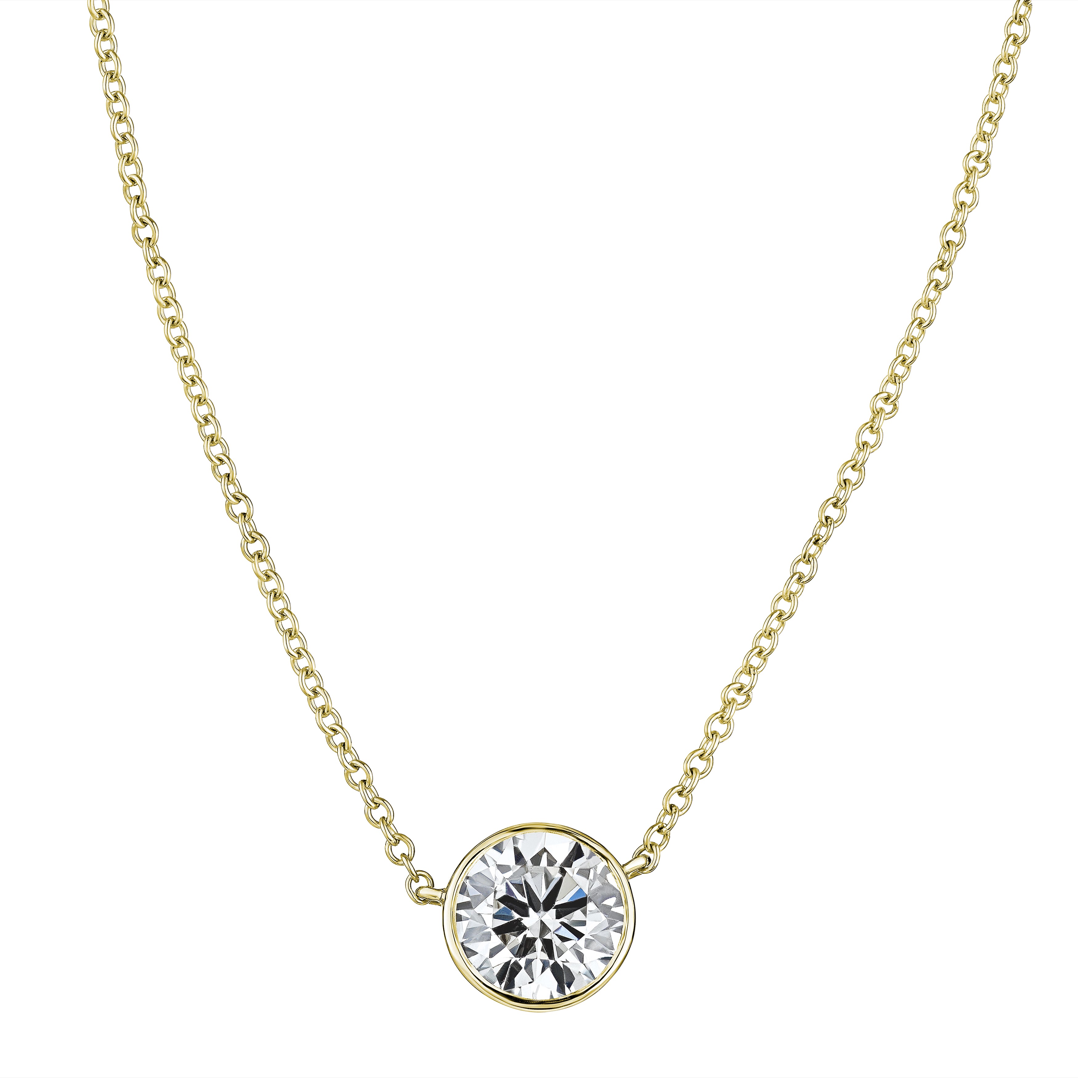 Diamond Bezel-Set Necklace - The Diamond Channel