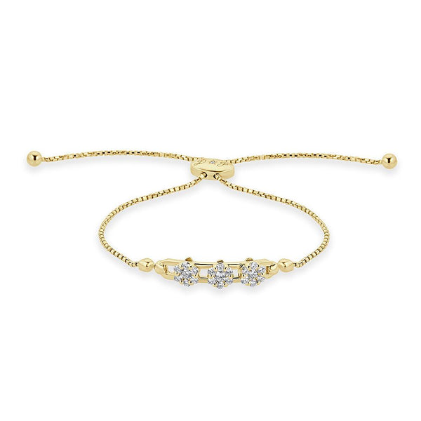Three Sliding Flower Bracelet - The Diamond Channel
