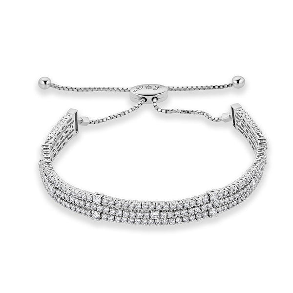 Three- Row Adjustable Bracelet - The Diamond Channel