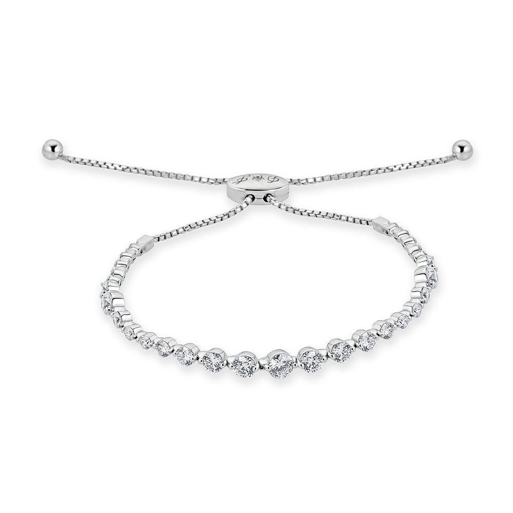 Shared Prong Adjustable Bracelet - The Diamond Channel