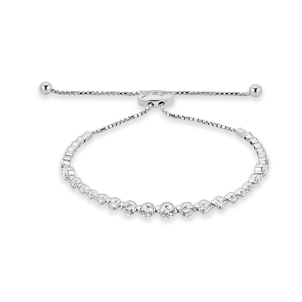 Shared Prong Adjustable Bracelet - The Diamond Channel