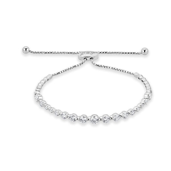 Shared Prong Adjustable Bracelet - The Diamond Channel