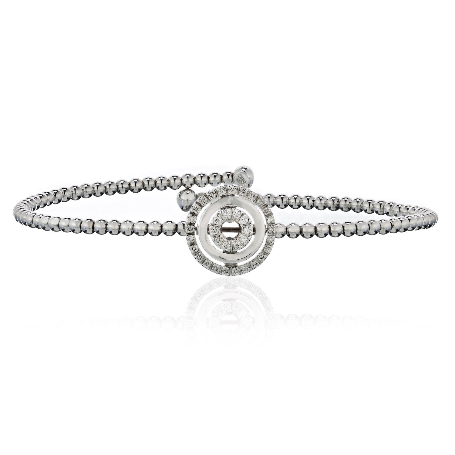 Circle Shaped Center Bangle Bracelet - The Diamond Channel