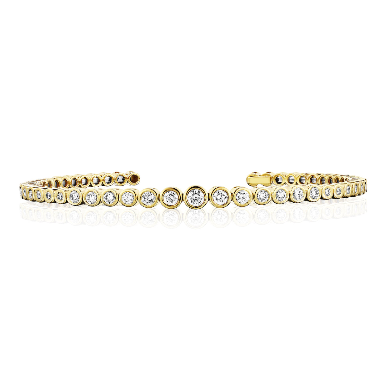 Diamond Bezel Graduate Open Bangle - The Diamond Channel