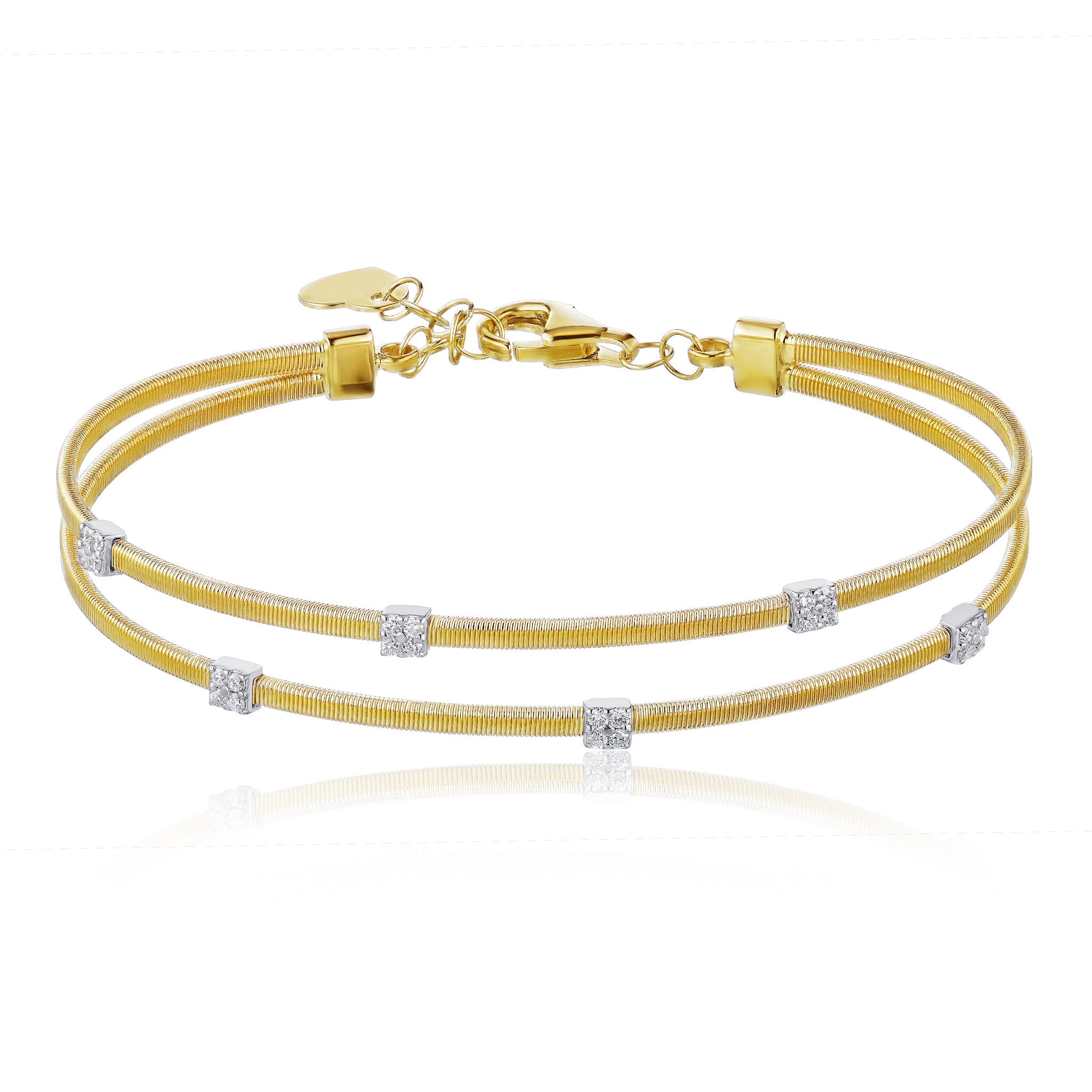 5-Stone Diamond Wire Bangle - The Diamond Channel