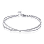 Two Row X Wire Bangle Bracelet - The Diamond Channel