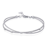 Two Row X Wire Bangle Bracelet - The Diamond Channel