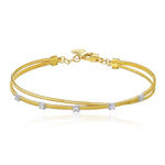 Two Row X Wire Bangle Bracelet - The Diamond Channel