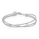 Three Row X Wire Bangle Bracelet - The Diamond Channel