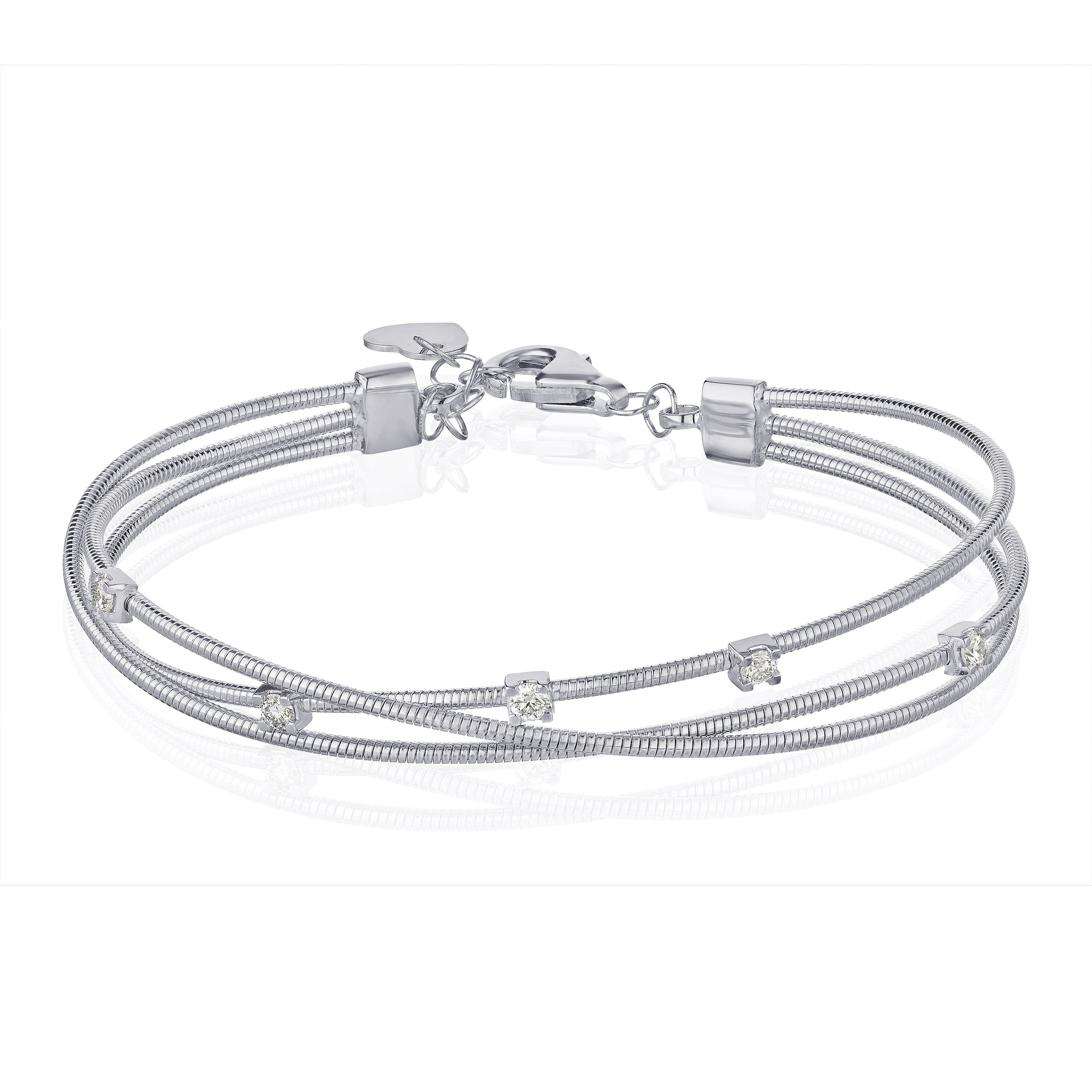Three Row X Wire Bangle Bracelet - The Diamond Channel