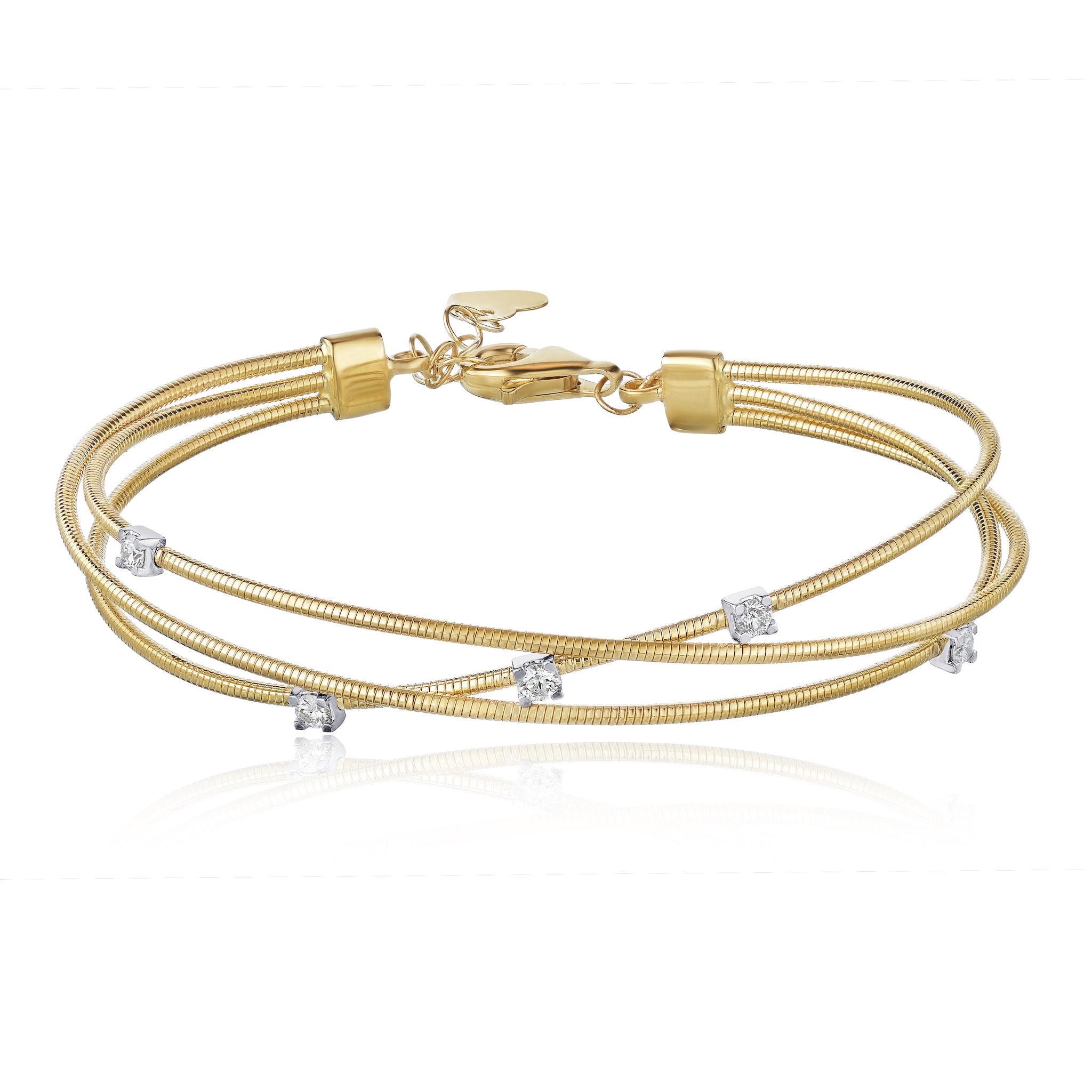 Three Row X Wire Bangle Bracelet - The Diamond Channel