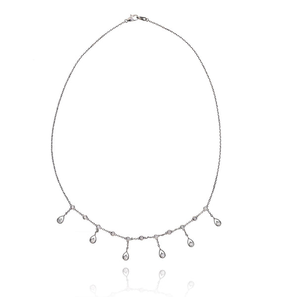 Diamond By The Yard Floating Diamond Pear Necklace - The Diamond Channel