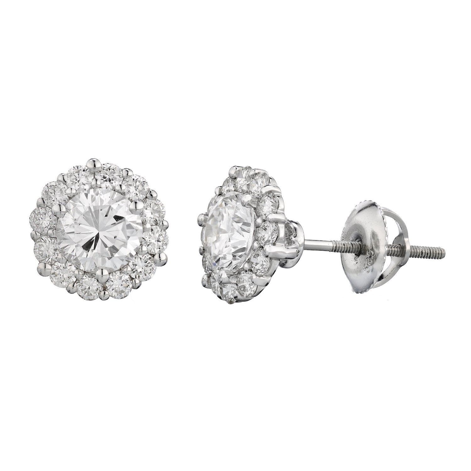 Clustered Diamond Halo Stud Earrings - The Diamond Channel