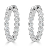 Bezel-Set Diamond Hoop Earrings - The Diamond Channel