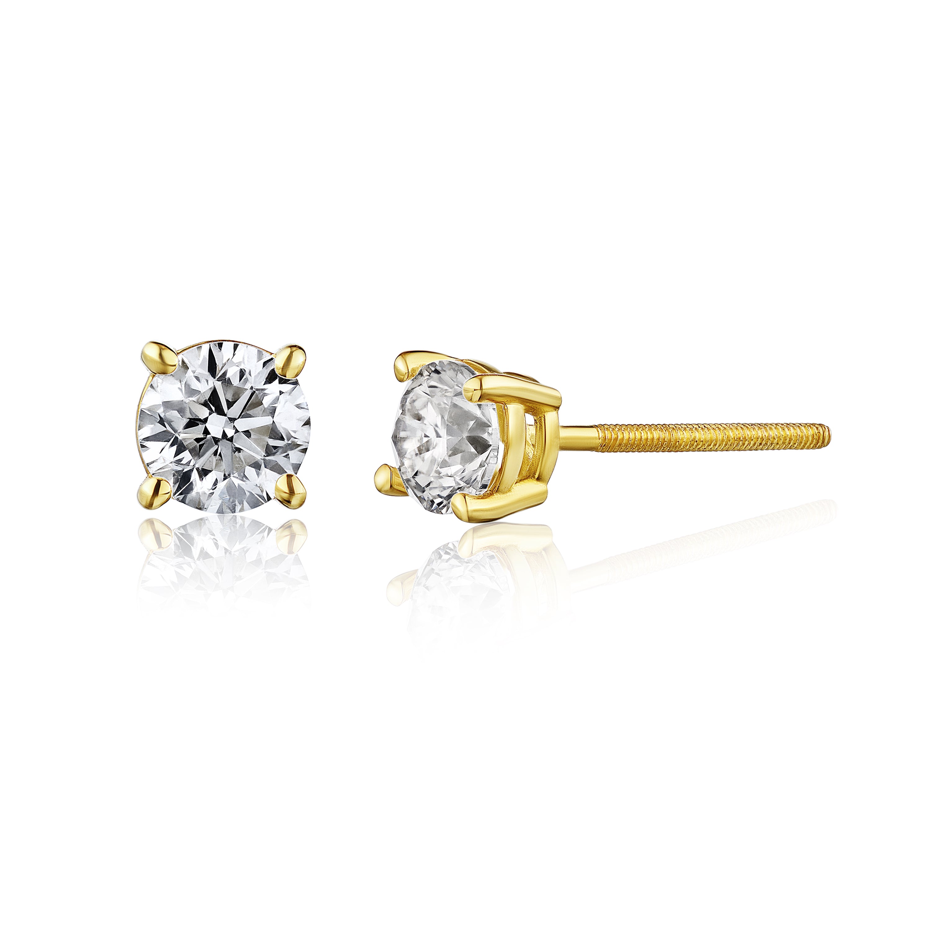 Yellow Gold Diamond Stud Earrings - The Diamond Channel