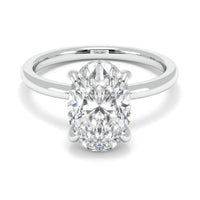 2.08ct Lab Grown Oval-Cut Diamond with Hidden Halo Engagement Ring