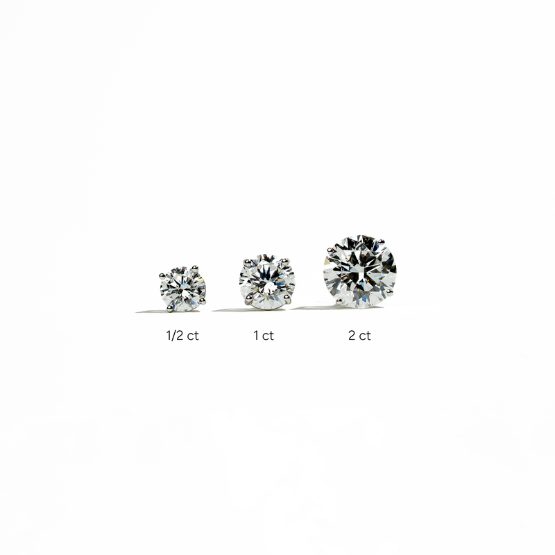 Natural Round Diamond Stud Earrings