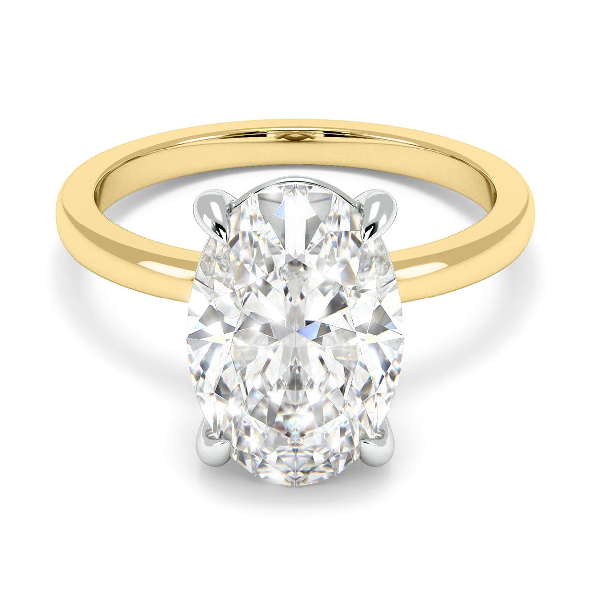 3.05ct Lab Grown Oval-Cut Diamond Engagement Ring