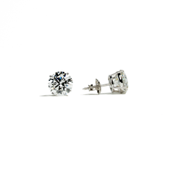 Certified 14 Karat Gold Natural Diamond Stud Earrings