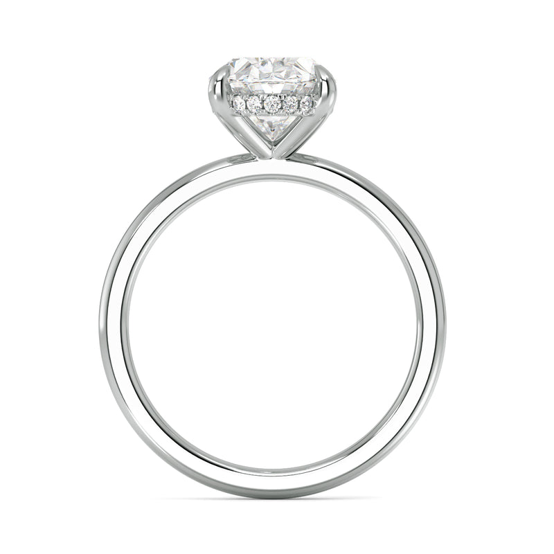 2.08ct Lab Grown Oval-Cut Diamond with Hidden Halo Engagement Ring