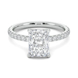 2.37ct IGI CERTIFIED Lab Grown Radiant-Cut Diamond with Pave Diamond Band Engagement Ring