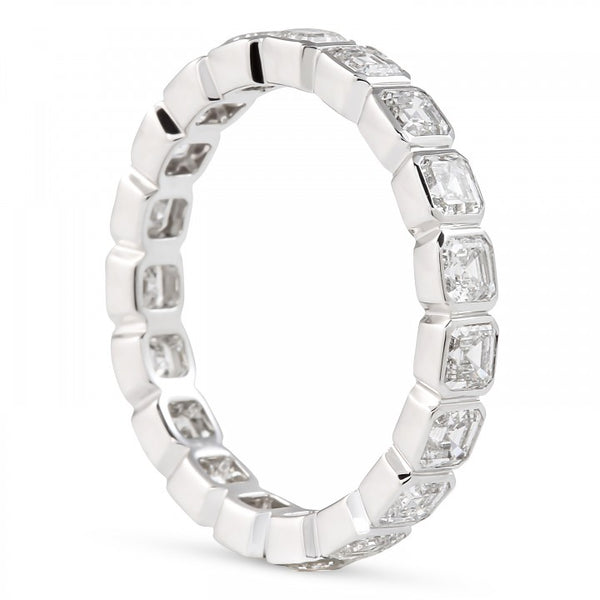 Asscher-Cut Bezel Eternity Lab Grown Diamond Ring