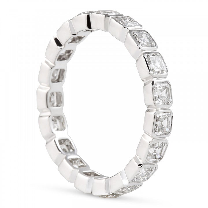 Asscher-Cut Bezel Eternity Lab Grown Diamond Ring