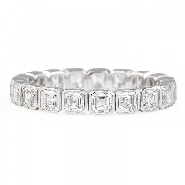 Asscher-Cut Bezel Eternity Lab Grown Diamond Ring
