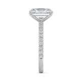 2.37ct IGI CERTIFIED Lab Grown Radiant-Cut Diamond with Pave Diamond Band Engagement Ring